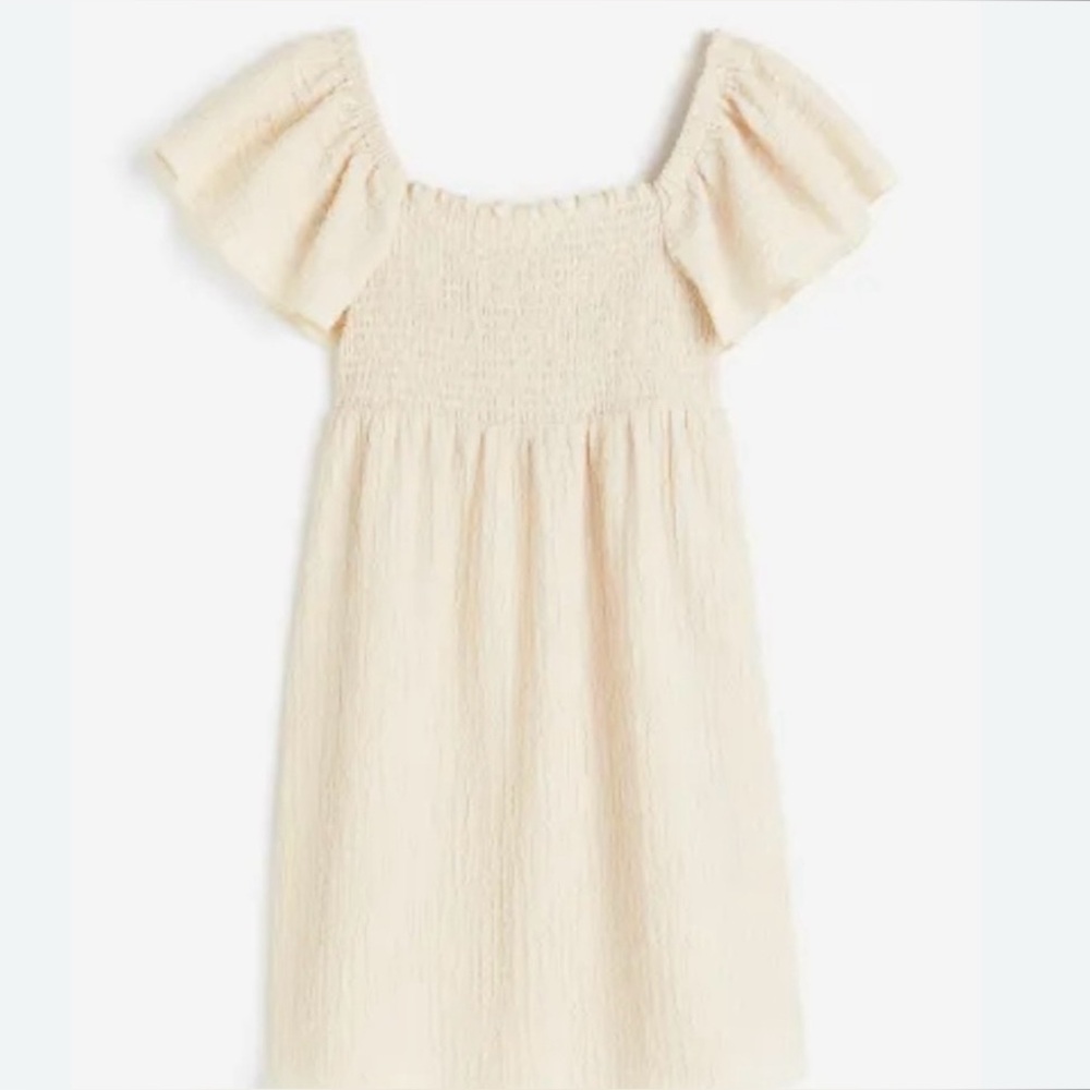H&M smocked bodice square neckline dress, size S